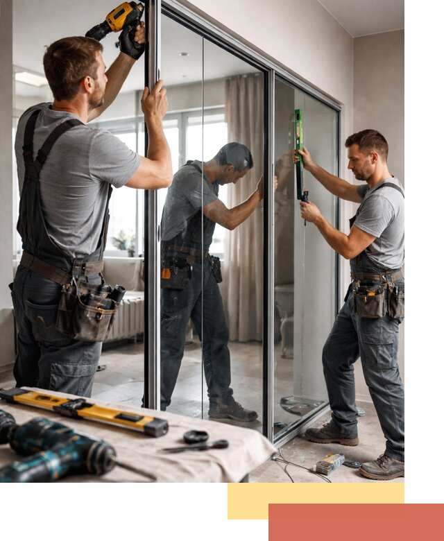 Каркасные стеклянные перегородки под ключ в Нововоронеже