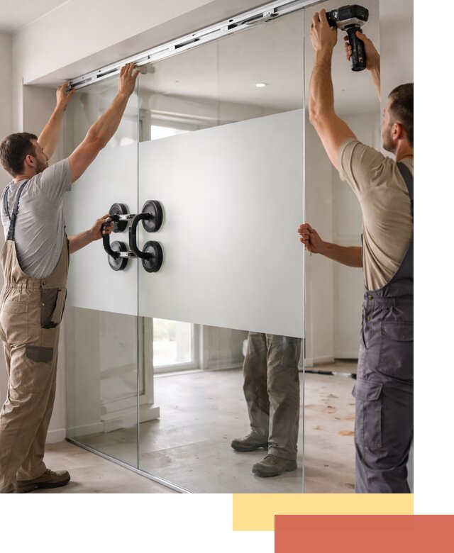 Матовые стеклянные перегородки под ключ в Нововоронеже