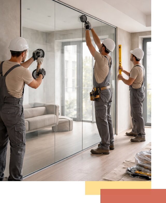 Перегородки из закаленного стекла в Нововоронеже для офисов и квартир