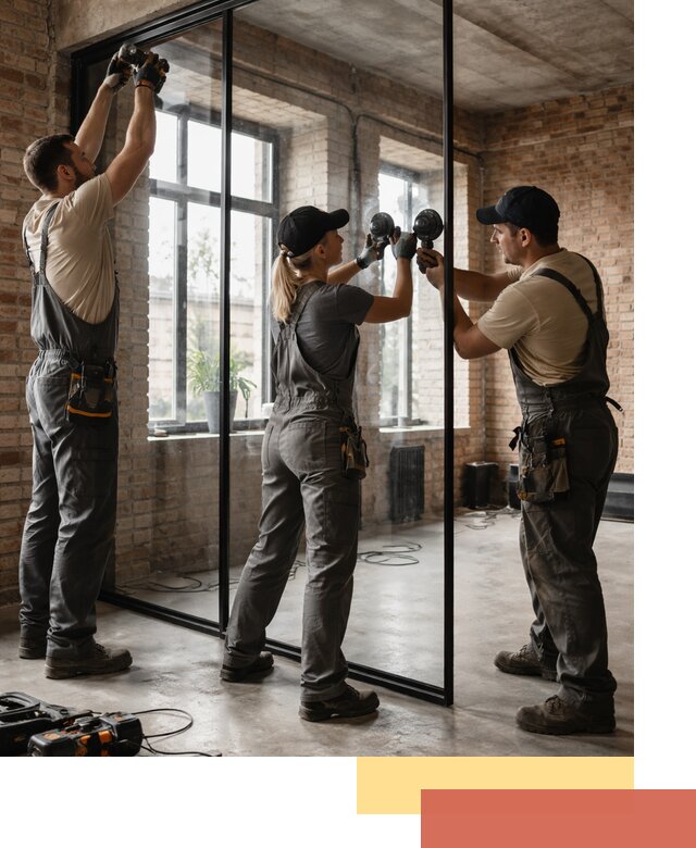 Стеклянные перегородки лофт — изготовление и монтаж в Нововоронеже