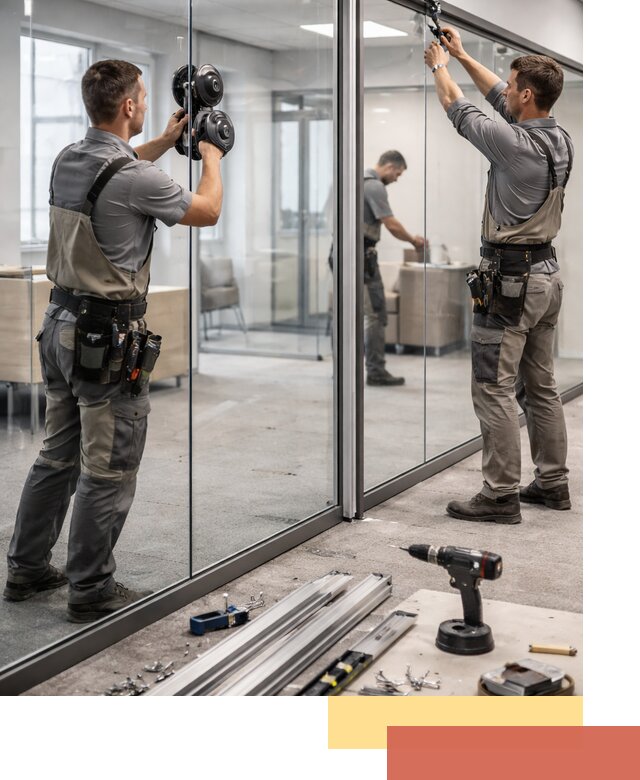 Стеклянные офисные перегородки под ключ в Нововоронеже