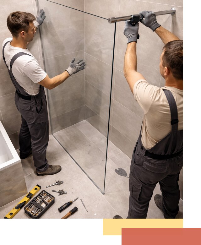 Стеклянные перегородки для душа в Нововоронеже — изготовление и монтаж