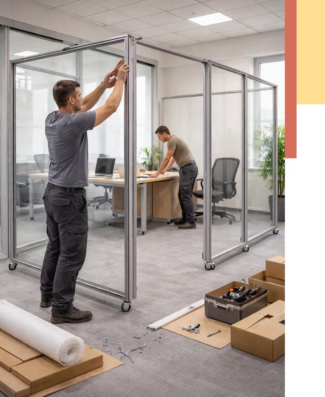 Мобильные офисные перегородки в Нововоронеже от 12650 руб. — установка под ключ | ОТДЕЛОЧНИК-Нвв