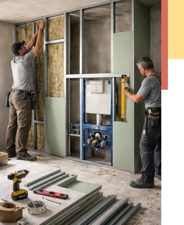 Установка сантехнических перегородок в Нововоронеже от 8602 руб. | ОТДЕЛОЧНИК-Нвв