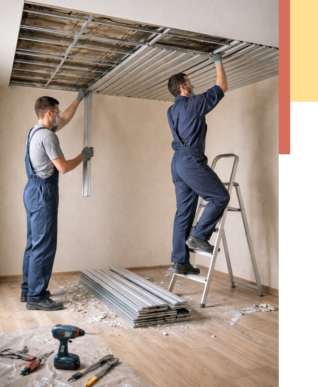 Демонтаж реечного потолка в Нововоронеже от 4554 руб. быстро и недорого | ОТДЕЛОЧНИК-Нвв