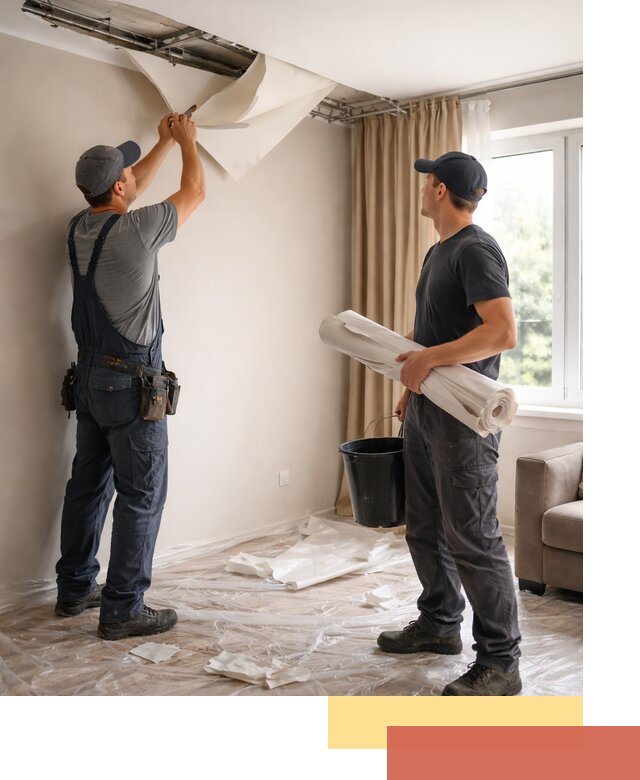 Демонтаж натяжного потолка в Нововоронеже быстро и аккуратно