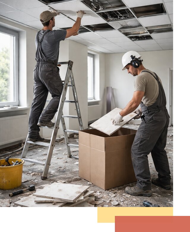 Демонтаж потолочной плитки в Нововоронеже быстро и аккуратно