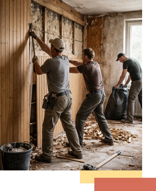 Демонтаж вагонки и вывоз материалов в Нововоронеже