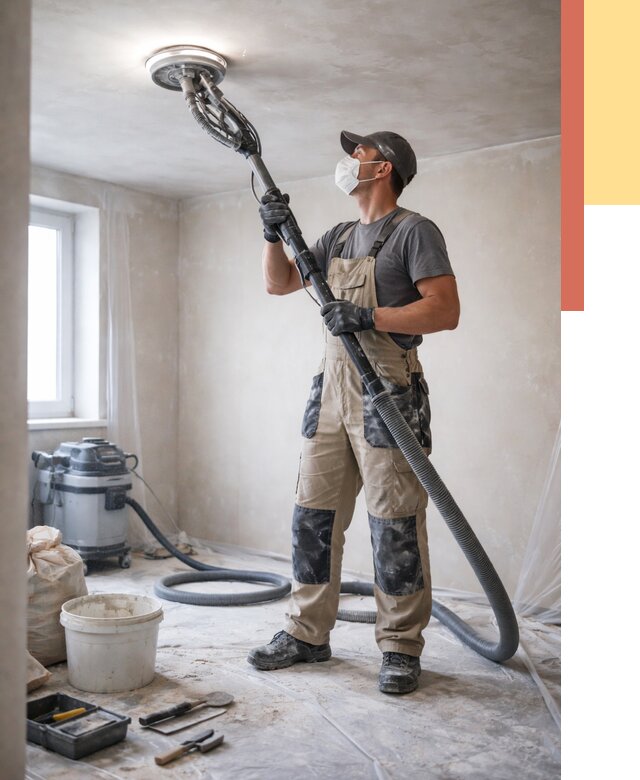 Шлифовка потолка в Нововоронеже от 3542 руб. — услуги шлифования потолка | ОТДЕЛОЧНИК-Нвв