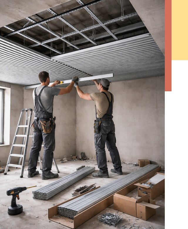 Монтаж реечного потолка в Нововоронеже от 4554 руб. под ключ | ОТДЕЛОЧНИК-Нвв