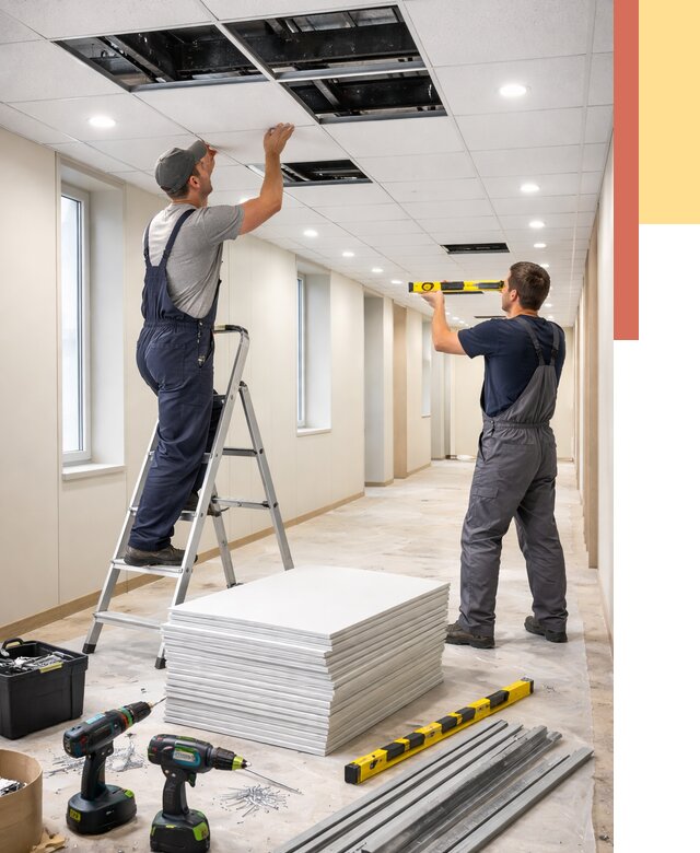 Ремонт потолка Армстронг в Нововоронеже от 4554 руб. — быстро и недорого | ОТДЕЛОЧНИК-Нвв