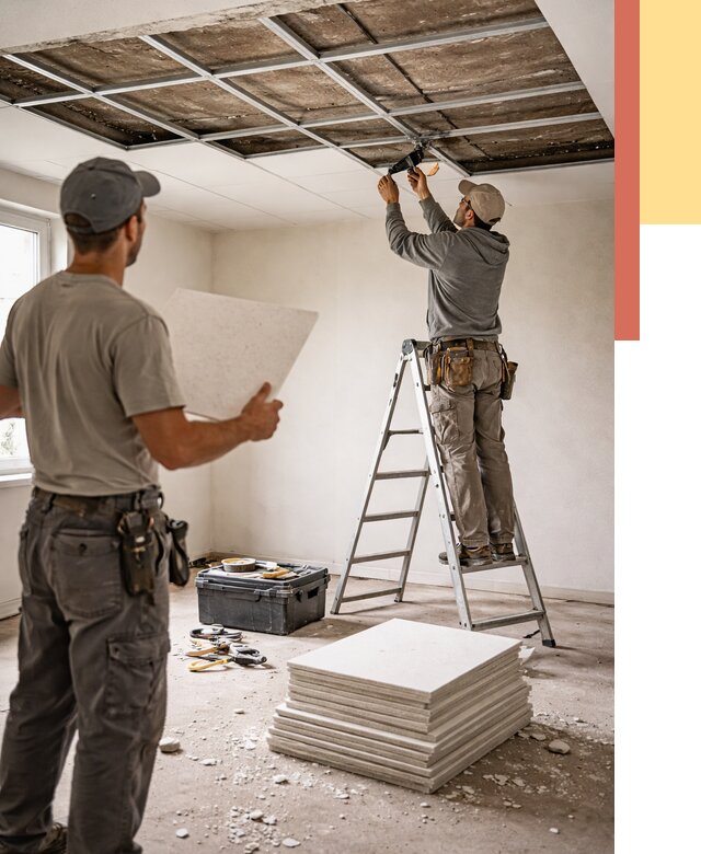 Замена плит подвесного потолка в Нововоронеже от 1771 руб. быстро и недорого | ОТДЕЛОЧНИК-Нвв