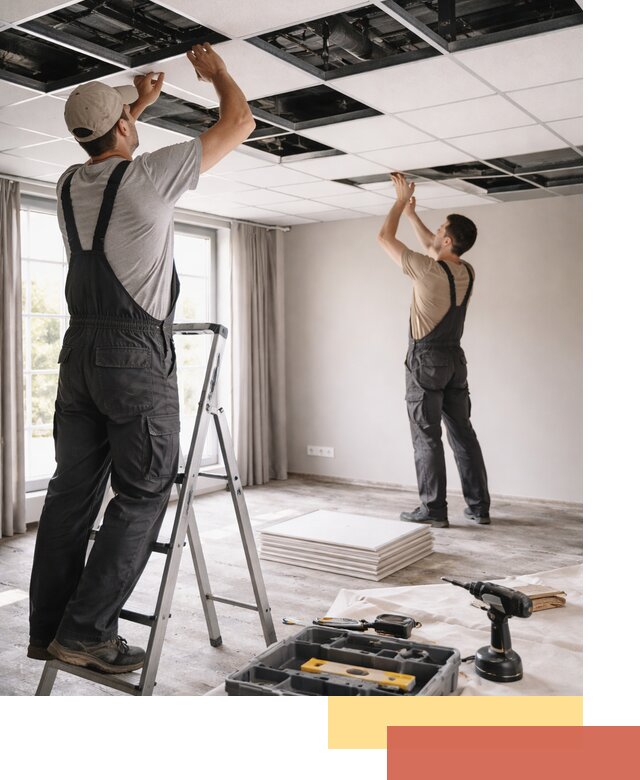 Замена плит подвесного потолка в Нововоронеже быстро и качественно