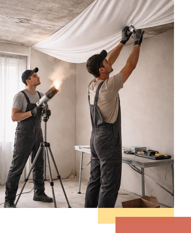 Установка натяжного потолка под ключ в Нововоронеже