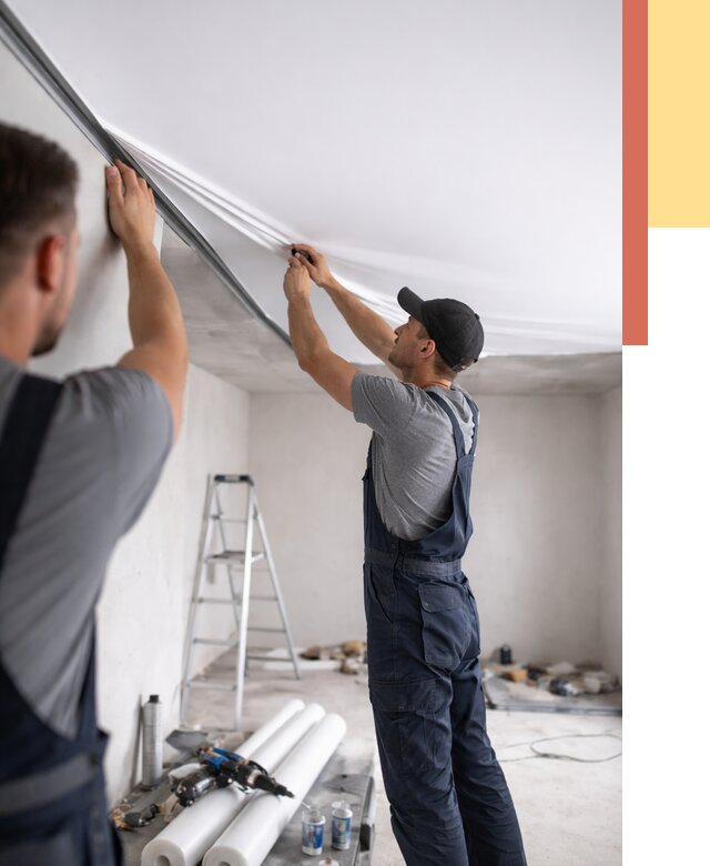 Монтаж матового натяжного потолка в Нововоронеже от 4554 руб./м² — быстро и недорого | ОТДЕЛОЧНИК-Нвв