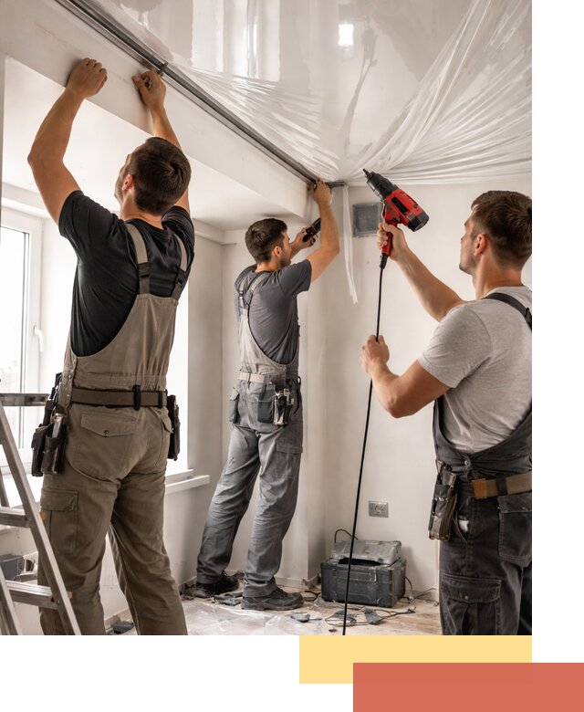 Монтаж глянцевого натяжного потолка в Нововоронеже быстро и качественно