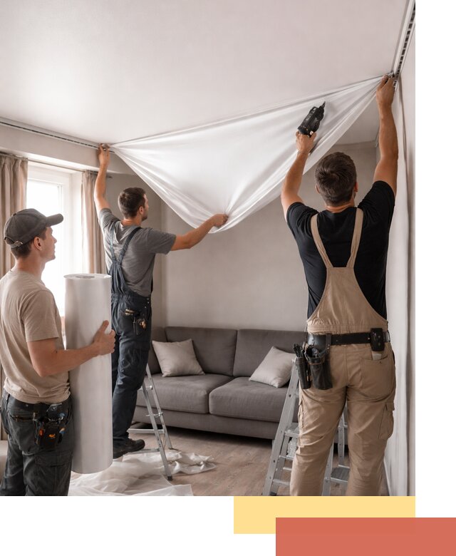 Монтаж сатинового натяжного потолка в Нововоронеже качественно и быстро