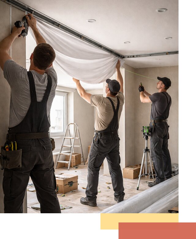 Монтаж парящего натяжного потолка под ключ в Нововоронеже