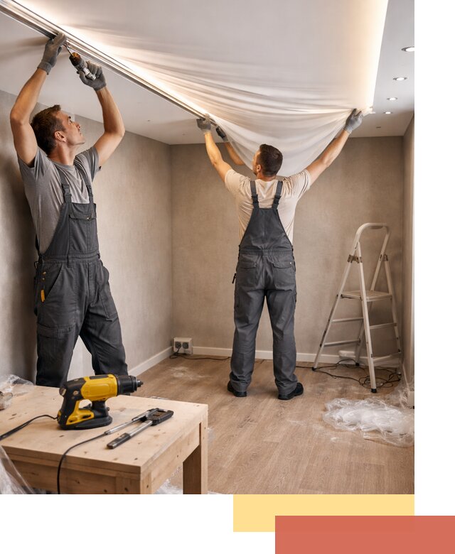 Монтаж натяжного потолка с подсветкой в Нововоронеже цена и сроки