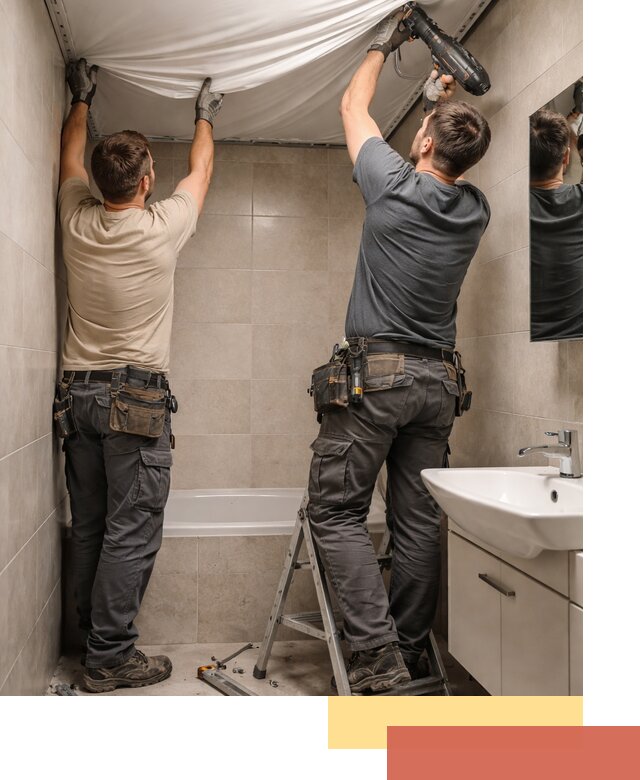 Монтаж натяжного потолка в ванной в Нововоронеже быстро и качественно