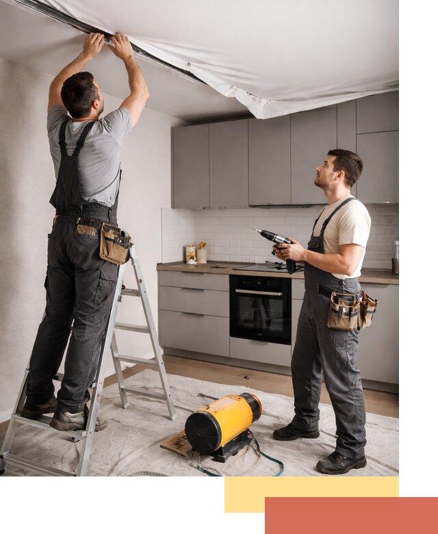 Монтаж натяжного потолка на кухне в Нововоронеже