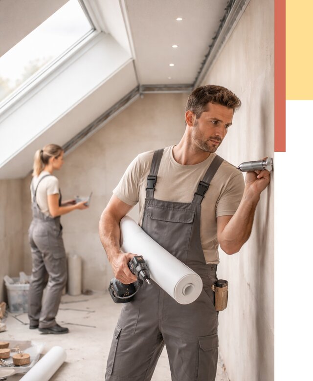 Монтаж натяжного потолка на мансарде в Нововоронеже от 3542 руб. | ОТДЕЛОЧНИК-Нвв