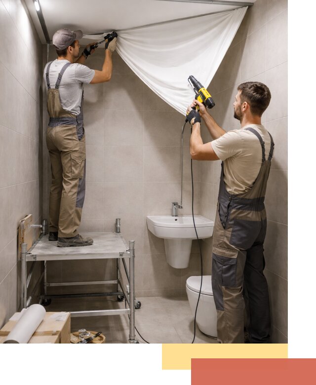 Монтаж натяжного потолка в санузле в Нововоронеже