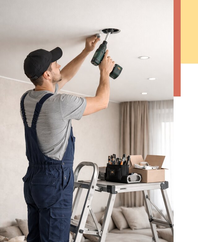 Установка и монтаж точечных светильников в натяжной потолок в Нововоронеже от 1822 руб. | ОТДЕЛОЧНИК-Нвв