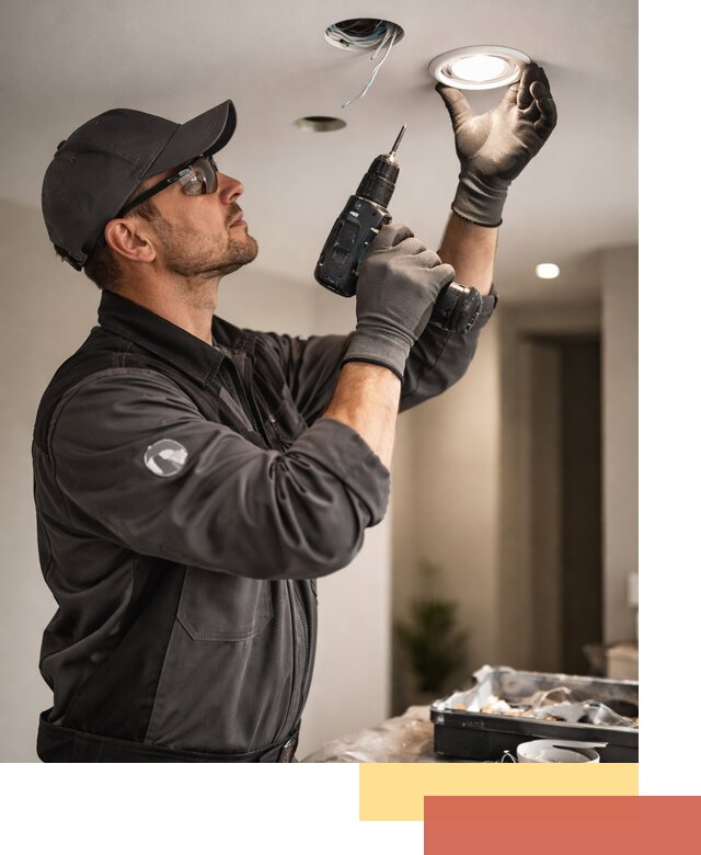 Установка точечных светильников в натяжной потолок в Нововоронеже