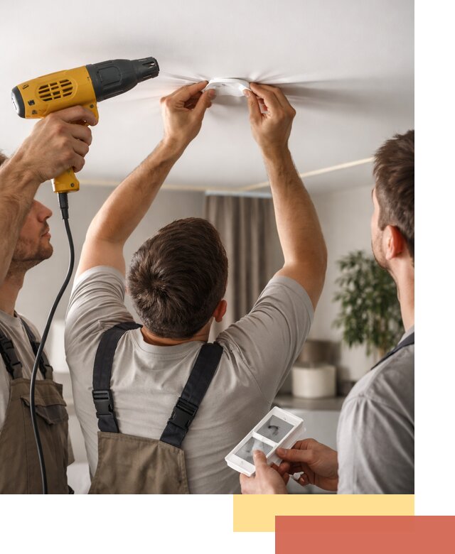 Ремонт прокола полотна натяжного потолка в Нововоронеже