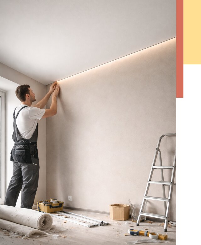 Теневые натяжные потолки в Нововоронеже от 8298 руб. под ключ | ОТДЕЛОЧНИК-Нвв