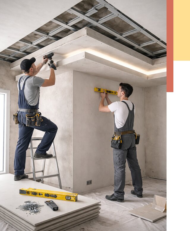 Двухуровневый потолок из гипсокартона в Нововоронеже от 1467 руб. под ключ | ОТДЕЛОЧНИК-Нвв