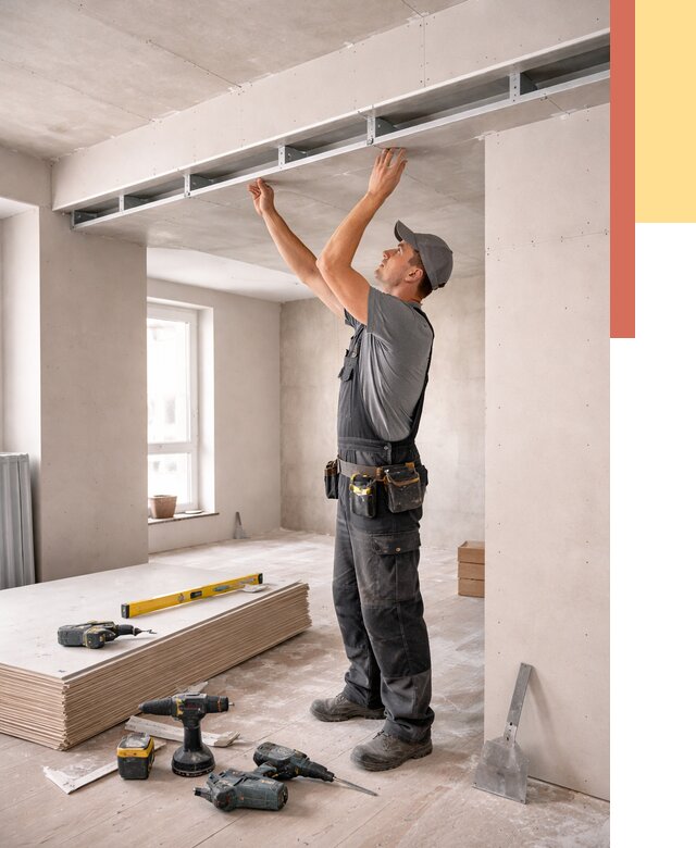 Потолок из гипсокартона с нишей в Нововоронеже от 1265 руб. под ключ | ОТДЕЛОЧНИК-Нвв