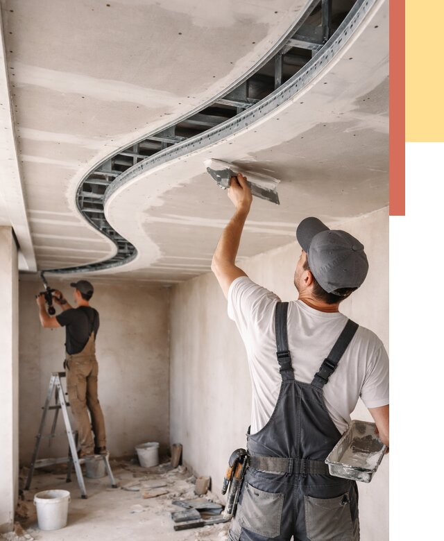 Криволинейный потолок из гипсокартона в Нововоронеже от 2125 руб./м2 | ОТДЕЛОЧНИК-Нвв