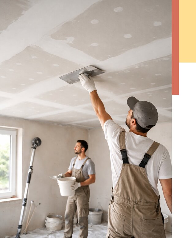 Шпаклевка потолка из гипсокартона в Нововоронеже от 3238 руб./м2 — услуги под ключ | ОТДЕЛОЧНИК-Нвв