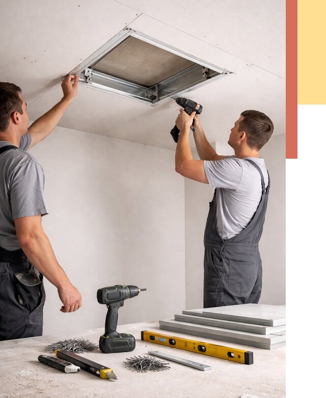 Установка люка в потолок ГКЛ в Нововоронеже от 2530 руб. под ключ | ОТДЕЛОЧНИК-Нвв