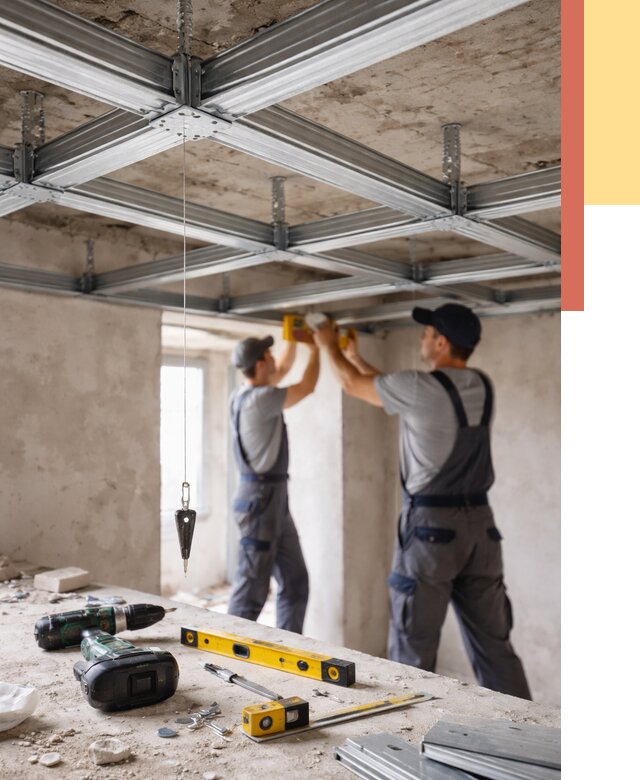 Монтаж каркаса потолка из профиля в Нововоронеже от 4554 руб. — услуги ОТДЕЛОЧНИК-Нвв