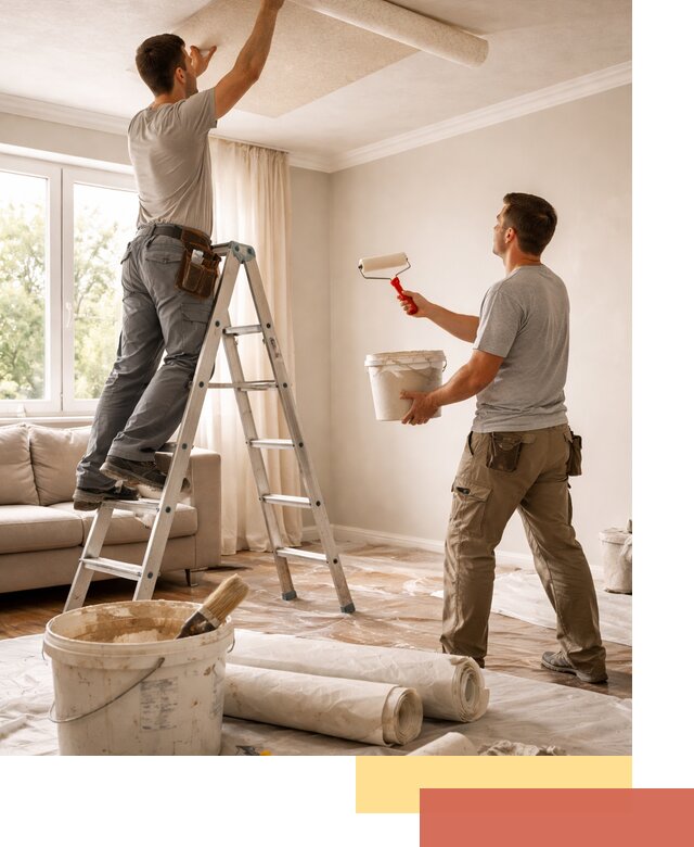 Поклейка обоев на потолок в Нововоронеже — качественно и быстро