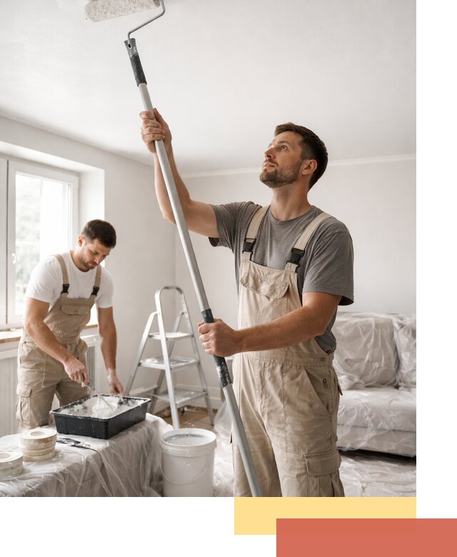 Покраска потолка водоэмульсионной краской в Нововоронеже