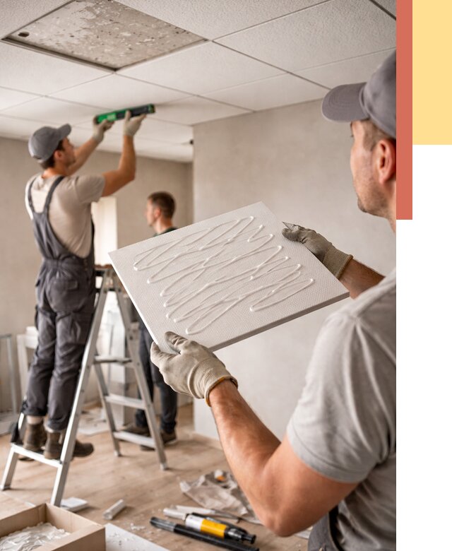 Монтаж потолочной плитки в Нововоронеже от 4554 руб. — быстро и недорого | ОТДЕЛОЧНИК-Нвв