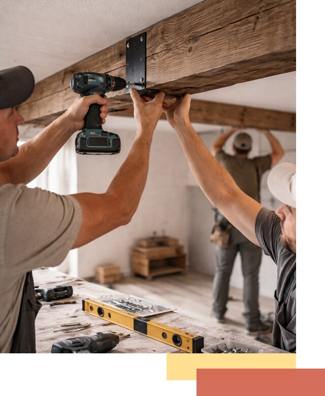 Монтаж декоративных потолочных балок в Нововоронеже