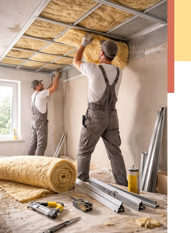 Утепление потолка в Нововоронеже от 7286 руб/м2 — недорого, быстро, под ключ | ОТДЕЛОЧНИК-Нвв