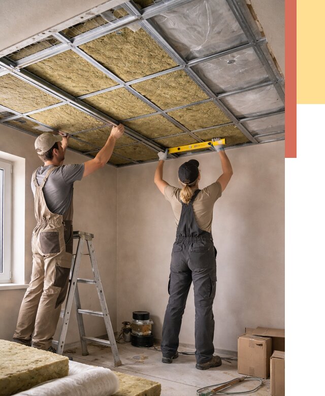 Шумоизоляция потолка в Нововоронеже от 1265 руб. под ключ — услуги ОТДЕЛОЧНИК-Нвв