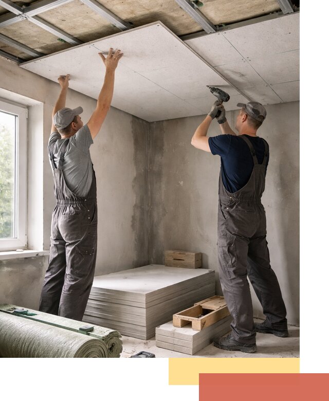 Шумоизоляция потолка панелями ЗИПС в Нововоронеже